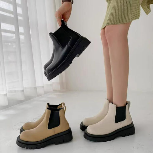 Women's Small Feet Thicksole Slip On Booties TS106