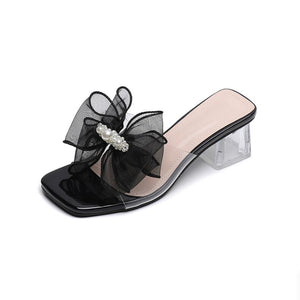 Women's Small Size Clear Heel Sandals MS564