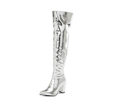 Women's Small Size Metallic Long Boots TS66