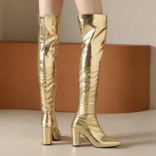 Women's Small Size Metallic Long Boots TS66