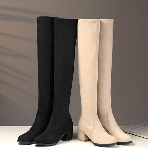 Women's Small Size Suede Knee High Boots AP157