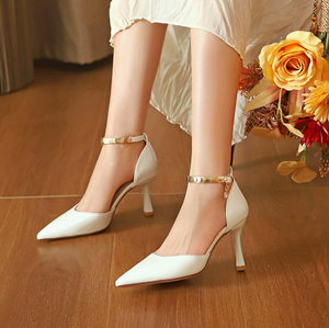 Women's Small feet Ankle Strap Patent Heels TS302