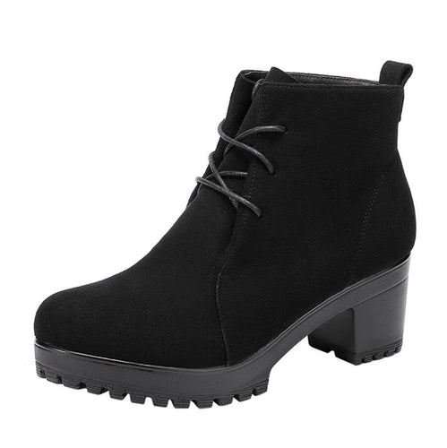 Petite Size Chunky Heel Short Boots AP231