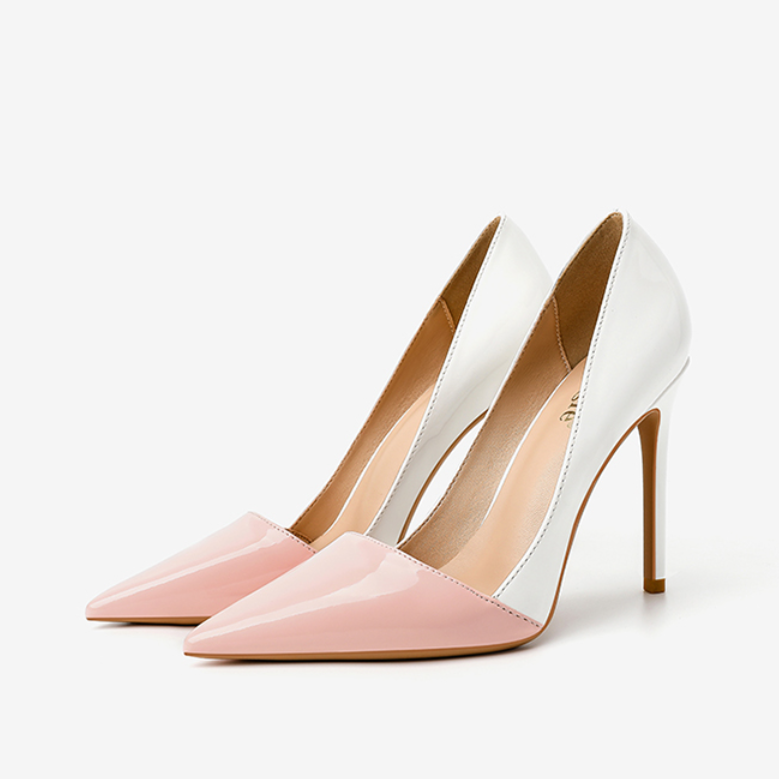 Petite Patent Two Tone Pumps GS258 - AstarShoes