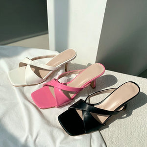 Petite Size Strap Leather Sandals For Women DS87