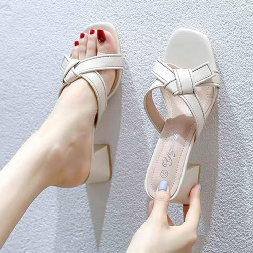 Small Cross Strap Slip On Summer Sandals GS167