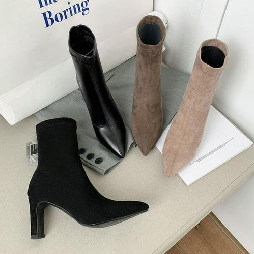 Small Feet Chunky Heel Slip On Boots GS197