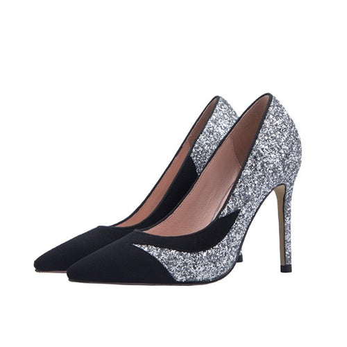 Small Size Womens Glitter Heels BS322