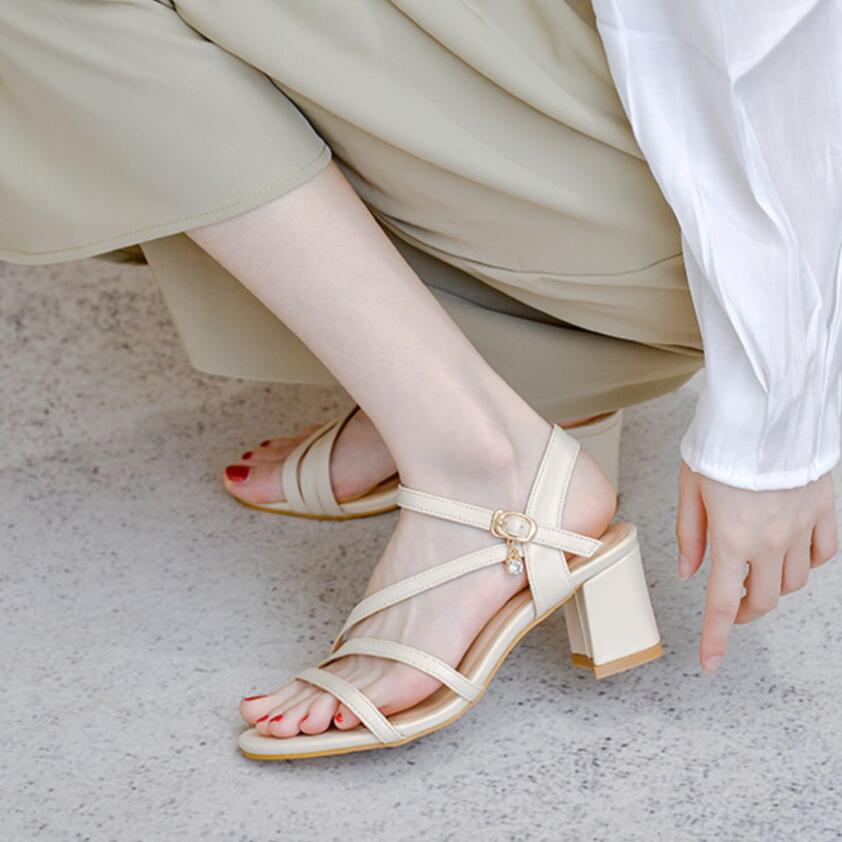 apricot sheepskin Square toe block heels shoes