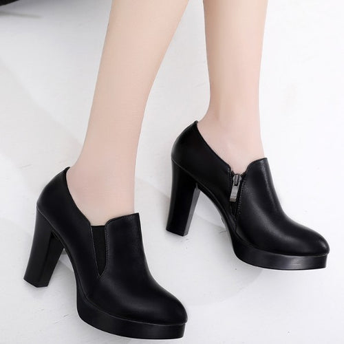 Small Size Chunky Heel Booties AP230