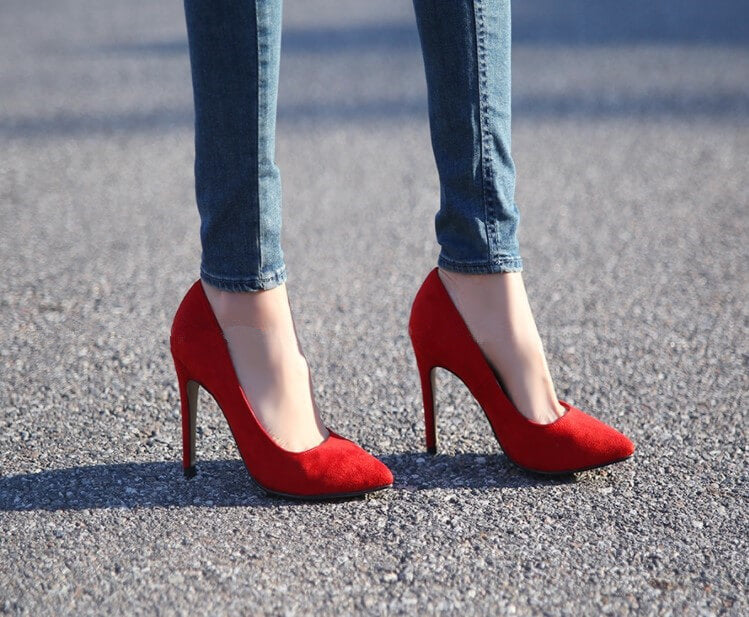 Womens Black Faux Suede Round Toe Pump High Heels Platform Stilettos Prom  Shoes | eBay